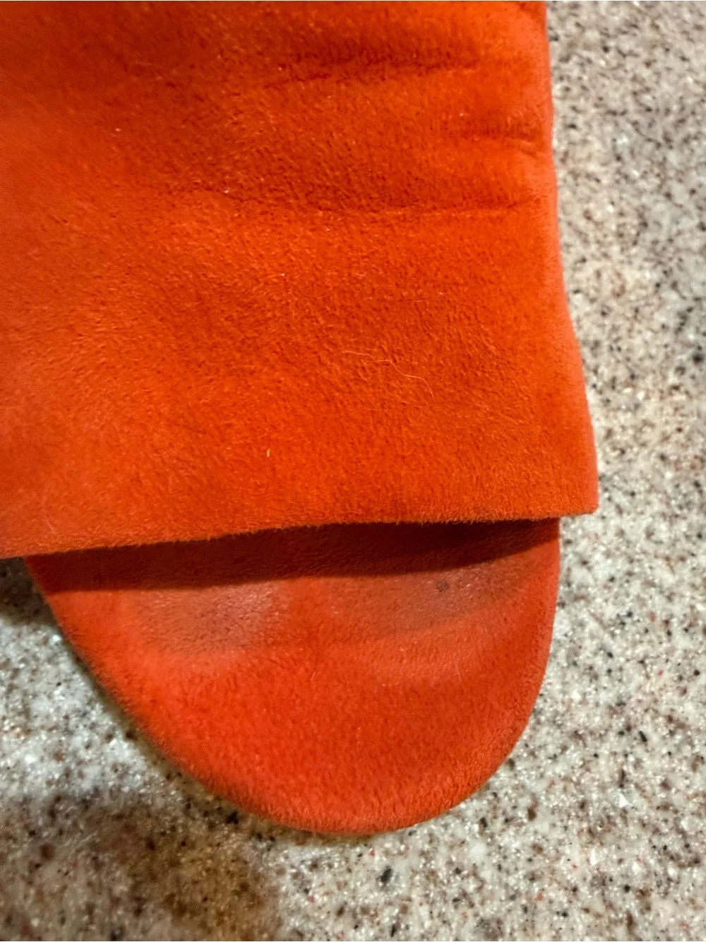 Tory Burch VGUC Salinas Suede Slide Heels Orange Size 8
